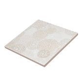 Floral Brown and White Tegeltje (Zijkant)