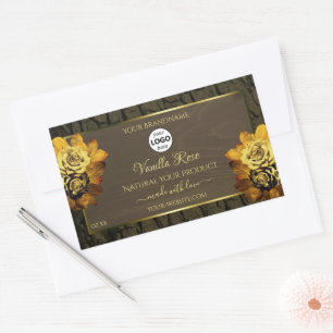 Floral Brown Arbre Grain Produit Logo Étiquette