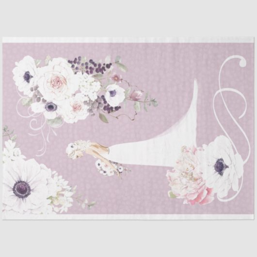 Floral Bruid Trouwpapier Tissuepapier (Voorkant)