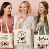 Floral bruidsmeisje Tas met gepersonaliseerde teks