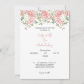 Floral bruiloft kaart (Voorkant)