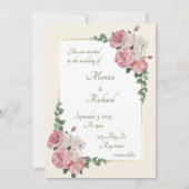 Floral bruiloft kaart (Voorkant)