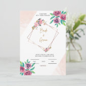 Floral bruiloft kaart (Staand voorkant)