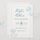 Floral bruiloft kaart (Voorkant / Achterkant)