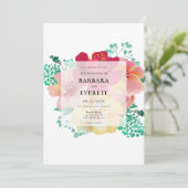 Floral bruiloft kaart (Staand voorkant)