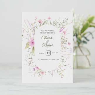 Floral bruiloft kaart