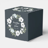 Floral bruiloft met witte adem bedankdoosjes (Achterkant)