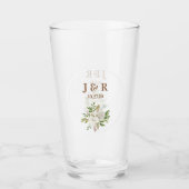 Floral bruiloft monogram glas (Voorkant)