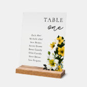 Floral bruiloft Zitting Grafiek Tafelnummer Acryl Bord (Hoek)
