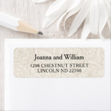 Floral bruin elegante bruiloft retour adreslabels