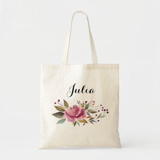 Floral Budget Canvas tas Gepersonaliseerde Bridesm (Voorkant)