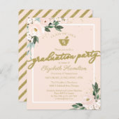 Floral Budget Invitation Pharmacy Afstudeerder Par (Voorkant / Achterkant)