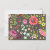 Floral Bunch Reception Kaart (Achterkant)