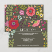 Floral Bunch Reception Kaart (Voorkant / Achterkant)