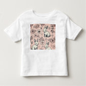 Floral Bunny Doodle T-shirt | Schattige & Gezellig (Voorkant)