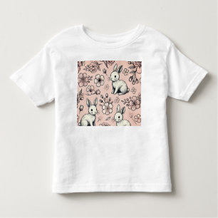 Floral Bunny Doodle T-shirt   Schattige & Gezellig
