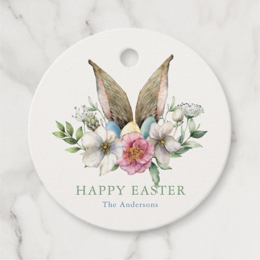 Floral Bunny Ear Bedankjes Labels (Voorkant)