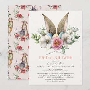 Floral Bunny Ear Drive-by Vrijgezellenfeest Kaart