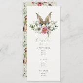 Floral Bunny Ear Easter Brunch Menu (Voorkant / Achterkant)