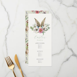Floral Bunny Ear Easter Brunch Menu