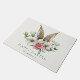 Floral Bunny Ear & Eieren Pasen Deurmat
