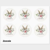 Floral Bunny Ear Spring Birthday Ronde Sticker (Vel)