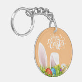 Floral Bunny Ears Happy Pasen | Sleutelhanger (Voorkant Links)