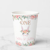 Floral Bunny Face Some Bunny 1st Birthday Papieren Bekers (Achterkant)
