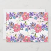 Floral Bunny Invitation de fête d'anniversaire | P (Dos)