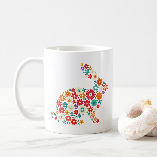 Floral Bunny Koffiemok (Met donut)