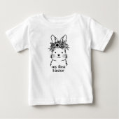 Floral Bunny My First Easter Baby Tshirt (Voorkant)