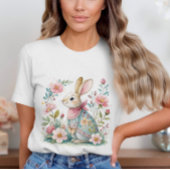 Floral Bunny Pastel Kleuren T-shirt