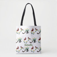 Floral Bunny Rabbits Pattern Personalized
