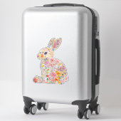 Floral Bunny Silhouette Sticker (Koffer)
