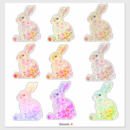 Floral Bunny Silhouette Sticker