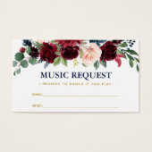 Floral Burgundy Blue Mariage Music Demande de chan (Devant)