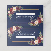 Floral Burgundy Blue Reserved Wedding (Buitenkant ongevouwen)
