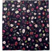 Floral Burgundy Blush Navy Pattern Douchegordijn (Voorkant)