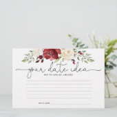 Floral burgundy Date-ideeën. Datum jar Briefpapier (Staand voorkant)