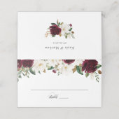 Floral Burgundy Greenery White Magnolia Elegant (Buitenkant ongevouwen)