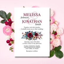 Floral Burgundy Merlot Wedding Waterverf