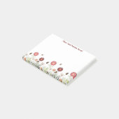 Floral burgundy schilderde monogram post-it® notes (Schuin)