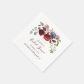 Floral Burgundy Script-Vrijgezellenfeest Servet (Hoek)