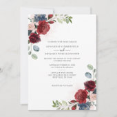 Floral Burgundy Waterverf Greenery Wedding Kaart (Voorkant)