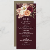 Floral Burgundy Wedding Menu (Voorkant / Achterkant)