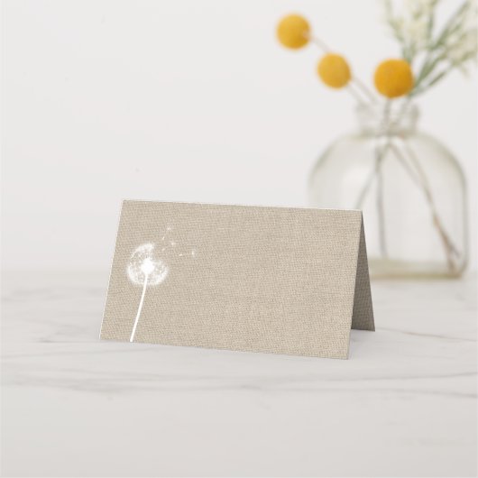 Floral Burlap Folded Place Cards (Voorkant)