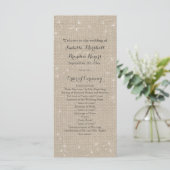 Floral Burlap Programme de mariage (Debout devant)