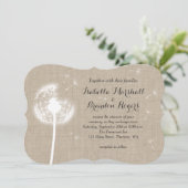 Floral Burlap Wedding Invitation Kaart (Staand voorkant)