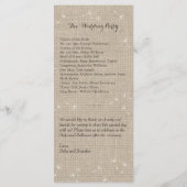 Floral Burlap Wedding Programme Programma (Achterkant)