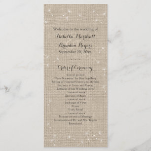 Floral Burlap Wedding Programme Programma
